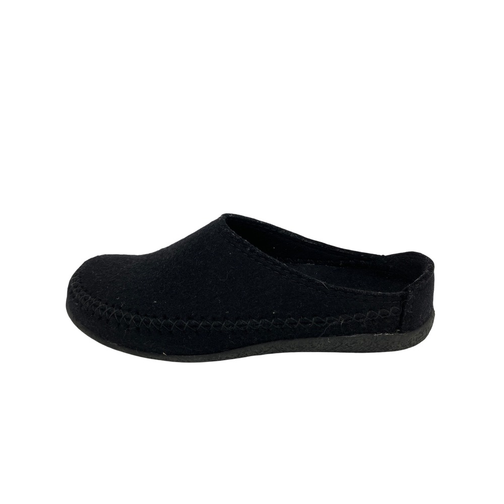 Stegmann Wool Clogs Women 41 US 10 Black Good Felt Slip On Mule Whipstitch